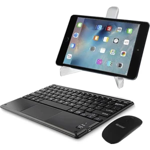 Samsung Galaxy Tab S9 Fe+ Plus SM-X610 12.4 Inch Tablet Için Touchpad Bluetooth Klavye (Tr Sticker) + Bluetooth Mouse + Tablet Standı - AL2766