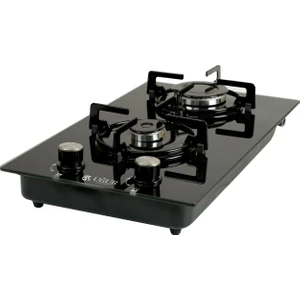 Uğur Katmer Siyah Cam Ocak Çakmaklı Doğalgazlı