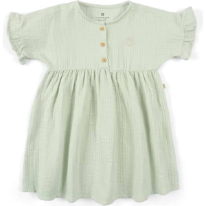 Little Gusto Müslin Elbise Yeşil Organik Pamuk