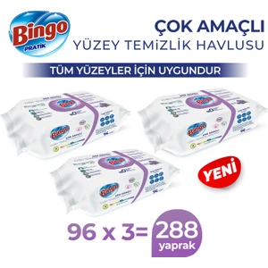 Pratik Yüzey Temizlik Havlusu Arap Sabunu Katkılı Lavanta 96X3 (288 Yaprak)