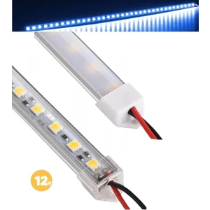 2 Adet 50 cm Alüminyum Kasa Çubuk Şerit LED Işık Opak Mavi 12 Volt