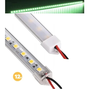 2 Adet 50 cm Alüminyum Kasa Çubuk Şerit LED Işık Opak Yeşil 12 Volt