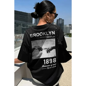 Unisex Brooklyn Arka Baskılı Tshirt