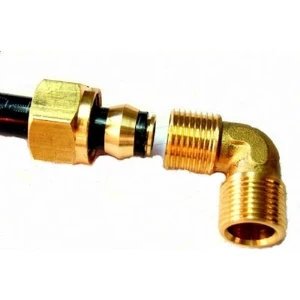 Sarı Pirinç Yüksüklü Dirsek 3/8 - 10 mm