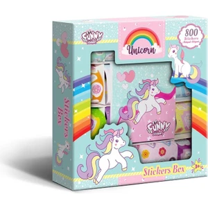 Unicorn Sticker Box - Çocuklar Için 800+ Sticker Set, Origami Kağıdı & Not Defteri - Çıkartma Kutusu