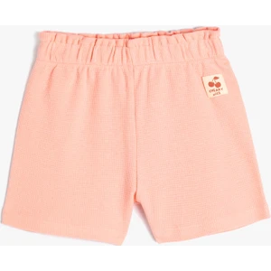 Şort Beli Lastikli Dokulu Etiket Detaylı Pamuklu