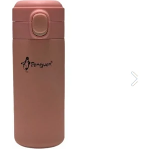 Ne Alırsan Ucuz Termos Düğmeli Çelik Kahve Kupası Mug 0.40 Litre Penguen