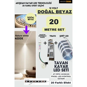 Anahtarlı Akışkan Kayar Şerit LED Sistemi / 12 Volt / 20 Efekt