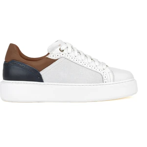 Ziya, Erkek Hakiki Deri Sneaker 1411026ZH88 Beyaz