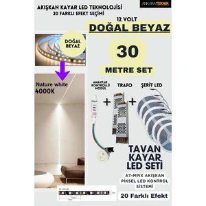 Anahtarlı Akışkan Kayar Şerit LED Sistemi / 12 Volt / 20 Efekt