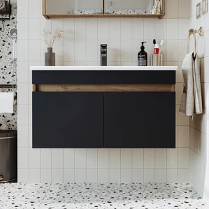 Lavabolu Atlantik - Antrasit Mat Mdf 85 cm Banyo Dolabı