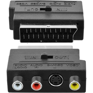 Scart Adaptör Switch Li In-Out Scart Girişini Soketini Renkli Rca Girişine S Video Soketine Çevirici Dönüştürücü