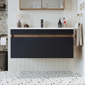 Lavabolu Atlantik- Antrasit Mat Mdf 100 cm Banyo Dolabı