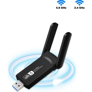 Dual Band USB Adaptör Wifi Alıcı Wifi Adaptör USB 3.0 Wireless Adaptör AC1200 2.4ghz 5.8ghz Wifi Adaptör Kablosuz Wifi Alıcı Güçlü Anten Wifi Alıcı Adaptör