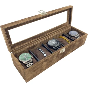 Sezgin Kutu ve Aksesuar Saat Kutusu Alkantara Kahve Spesiyal