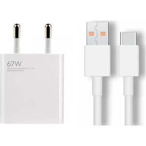 Xiaomi Mi Mobil Uyumlu 67W Turbo Hızlı Şarj Aleti Adaptör+Kablo Set