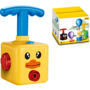 Mj Toys Balon Uçan Astronot ve Havalı Manuel Pompalı Balon Araba Eğitici Ördek Oyuncak Seti 3+