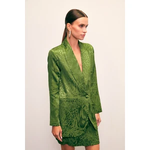 Şal Yaka Desenli Ceket - Yeşil