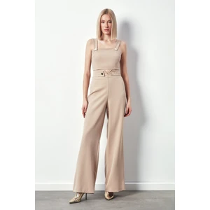 Bel Detaylı Pantolon - Bej