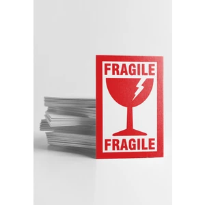 50 Adet Dikkat Kırılır Etiketi Kargo Için Fragile Kırıacak Etiketi 8x5 cm