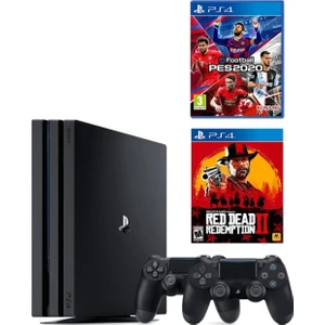 Playstation 4 Pro + 2.Dualshock + Ps4 Pes 2020 + Ps4 Red Dead Redemption 2