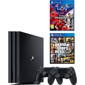 Playstation 4 Pro + 2.Dualshock + Ps4 Pes 2020 + Ps4 Gta 5