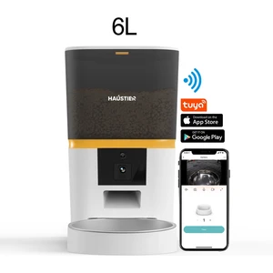 QQ005 Kameralı Akıllı Kedi Köpek Otomatik Mama Kabı , Wifi Uzaktan Kontrol, Sesle Çağırma, 480P Kamera, 6lt Hazne, Metal Kase, Beyaz