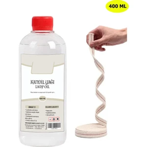 Dünya Magnet, Şeffaf Kandil Yağı, 400 ml, Kokusuz, Dumansız, Iç Mekan Gaz Lambası Yakıtı + 50 cm Fitil