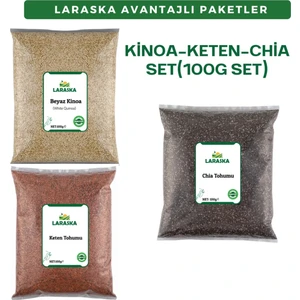 Chia Tohumu-Çiya Tohumu 100G -Keten Tohumu 100G - Beyaz Kinoa 100G -Set- Chia Seeds- Brown Flaxseed- White Quinoa Set (100GX3)