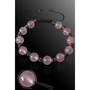 Tesbih Atölyesi Rose Hematit - Pembe Kuvars Taşı Ayarlamalı Bileklik