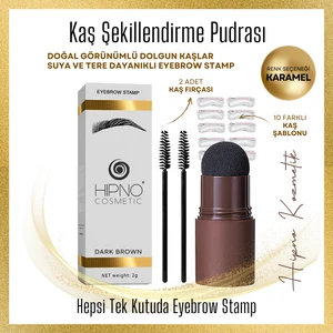 Hipno Cosmetic Kaş Şekillendirme Kiti- Karamel Tonlu Koyu Kahve (Dark Brown) 10 Farklı Şablon