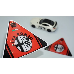 Dk Tuning Alfa Romeo Yonca Logo Yan Çamurluk 3D Kırmızı Damla Logo Amblem Seti