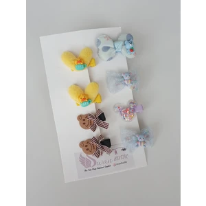 Swan Butik 3'lü Toka Seti (Ekose Kırmızı Fiyonk, Kirazlı)