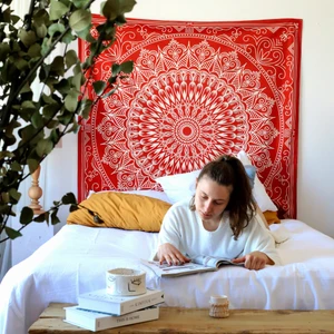 Bohemian Mandala Duvar Örtüsü - 150 x 150  cm ,70 x 70  cm