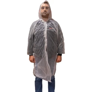 507085 Şeffaf Tek Kullanımlık Naylon Yağmurluk Çıt Çıtlı