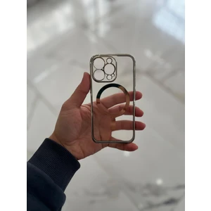 Apple iPhone 13 Pro Magsafe Lazer Silikon Renkli Şeritli Telefon Kılıfı Kamera Lensi Açık