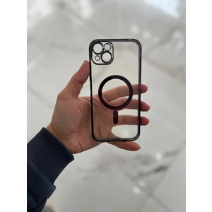 Apple iPhone 14 Plus Magsafe Lazer Silikon Renkli Şeritli Telefon Kılıfı Kamera Lensi Açık