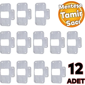 Menteşe Tamir Sacı Dolap Kapak Tas Taş Nobel Pratik Onarım Kiti 6,5x9 cm Yuva Tablası Saç 12 Adet