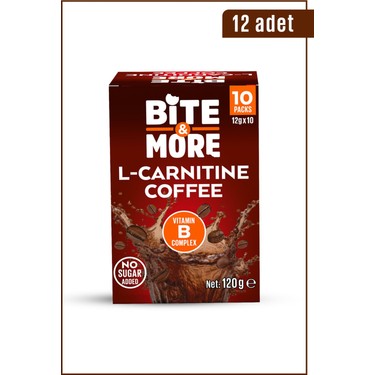Bite & More L-Carnitine Coffee 12 Gram x 10 Adet Şeker İçermeyen Enerji