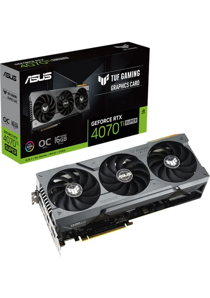 ASUS TUF-RTX4070TIS-O16G-GAMING NVIDIA GEFORCE RTX 4070 TI SUPER 16GB GDDR6X 256bit 2670MHz OC 2xHDMI 3xDP RGB DLSS3 EKRAN KARTI