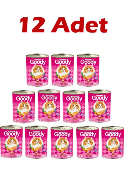 Kuzu Etli Kedi Konserve Maması 12 x 400 Gr