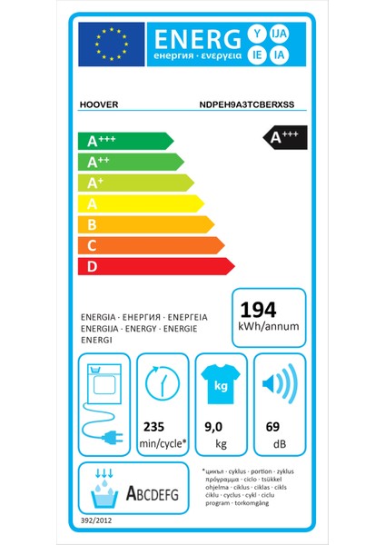 Ndpeh 9A3TCBERXSS 9 kg Wi-Fi + Bluetooth Bağlantılı Isı Pompalı Kurutma Makinesi