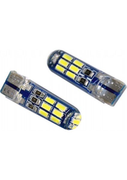 12V T10 Ampul 15 LED 7W Smd Silikon Fiber Canbus Beyaz BR0405543