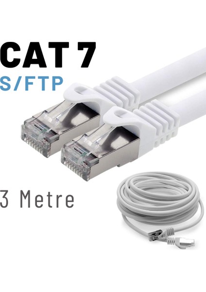 3 Metre Cat7 Kablo S/ftp Lszh Ethernet Network Lan Ağ Kablosu