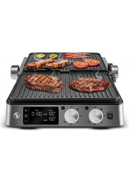 Sear And Grill Inox Yapışmaz Döküm Plakalı 2 Sı 1 Arada Izgara ve Tost Makinesi 2000W