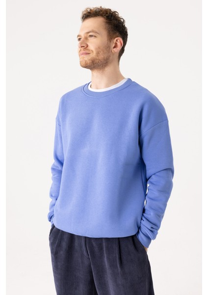 Erkek Vibe Oversize Indigo Sweatshirt