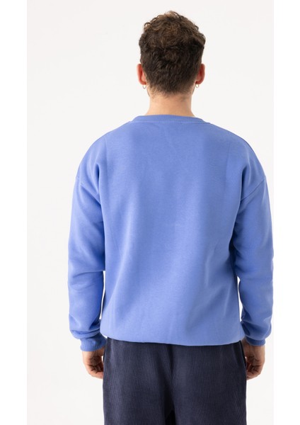 Erkek Vibe Oversize Indigo Sweatshirt