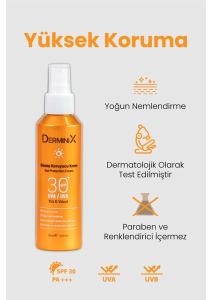 Sun Cream Spf 30 Yüksek Koruma Yüz ve Vücut Güneş Kremi