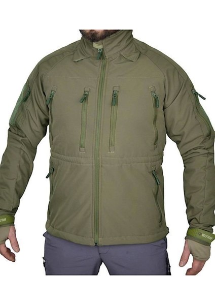 Astüm Askeri Malzeme Wolftrap 11 Cepli Softshell Mont Haki