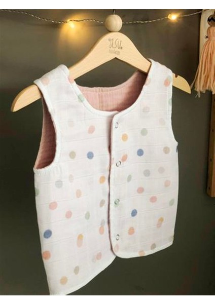 Asu Baby&Kids Organik Müslin Çift Taraflı Yelek-Color Dot